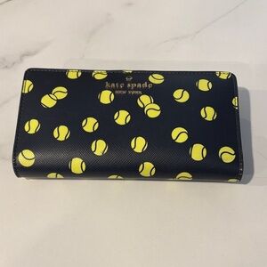 Kate Spade Black and Yellow Tennis Print Wallet